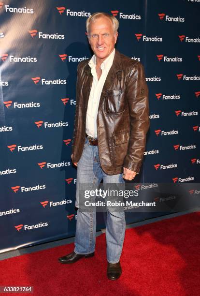 Former pro golfer Greg Norman arrives for the Fanatics Super Bowl Party at Ballroom at Bayou Place on February 4, 2017 in Houston, Texas.