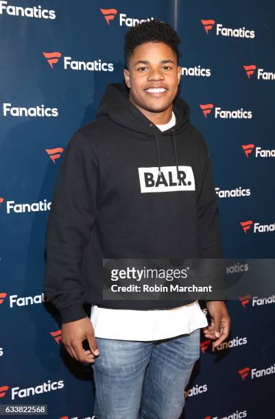 Player Sterling Shepard arrives for the Fanatics Super Bowl Party at Ballroom at Bayou Place on February 4, 2017 in Houston, Texas.