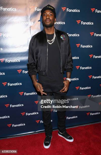 Rapper Meek Mill arrives for the Fanatics Super Bowl Party at Ballroom at Bayou Place on February 4, 2017 in Houston, Texas.