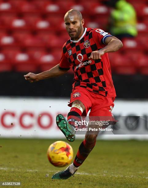 Adam Chambers of Walsall in action during the Sky Bet League One match between Walsall and Northampton Town at Banks' Stadium on February 4, 2017 in...