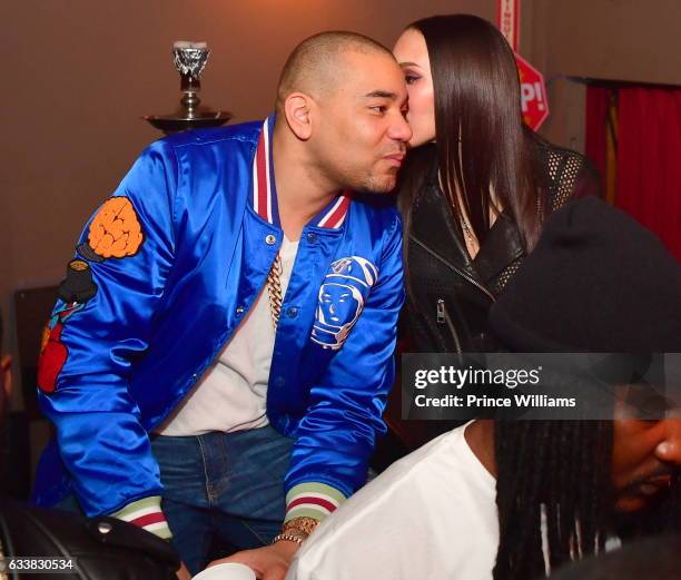 Envy and Gia Casey attend a Super Bowl After Party at Showtime Night club on February 3, 2017 in Houston, Texas.