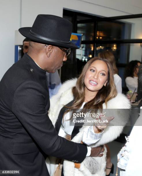 Actor J. B. Smoove and singer Adrienne Bailon attend Turner Ignite Sports Luxury Lounge on February 4, 2017 in Houston, Texas.