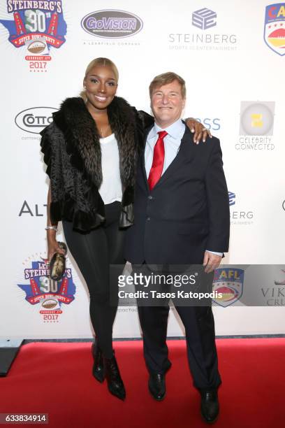 Television personality NeNe Leakes and sports agent/event host Leigh Steinberg attend the 30th Annual Leigh Steinberg Super Bowl Party on February 4,...