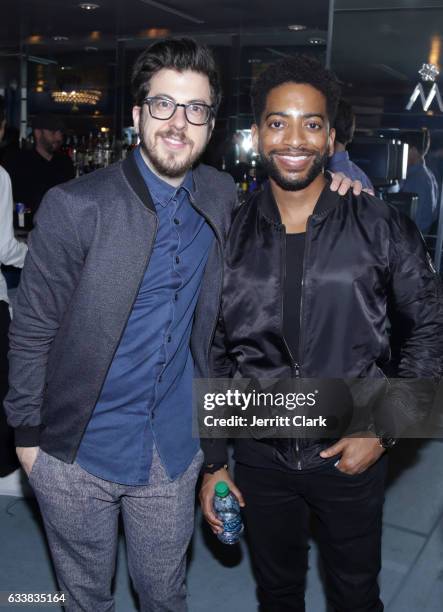 Actors Christopher Mintz-Plasse and Shaun Brown attend Turner Ignite Sports Luxury Lounge on February 4, 2017 in Houston, Texas.