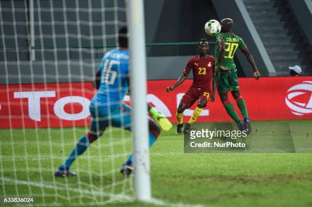Harrison Afful and Yacouba Coulibaly during the 2017 Africa Cup of Nations 3rd place match in Port Gentile, Gabon on 4/2/2017