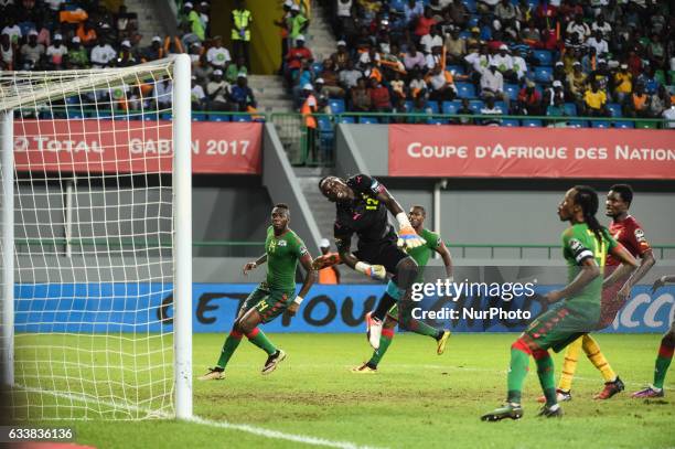 Goal by Sibiri Alain Traore past Richard Ofori during the 2017 Africa Cup of Nations 3rd place match in Port Gentile, Gabon on 4/2/2017