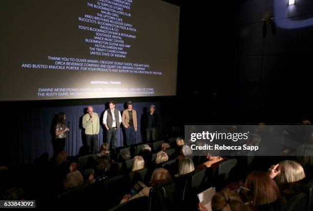 Moderator Whitney Murdy, director Paul Shoulberg, actor Zachary Spicer, producer Graham Sheldon and producer John Robert Armstrong speak onstage at a...