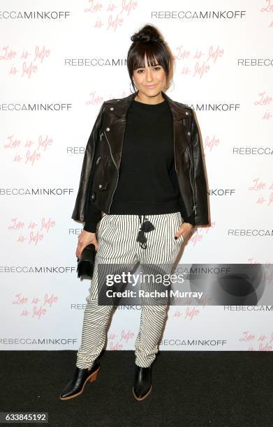 Actress Emmanuelle Chriqui attended designer Rebecca Minkoffs Spring 2017 See Now, Buy Now Fashion Show at The Grove on February 4, 2017 in Los...