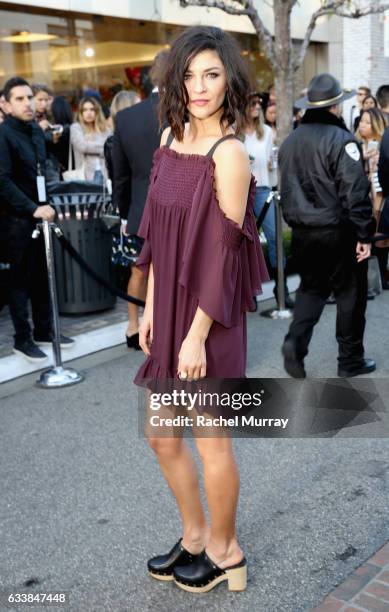 Actress Jessica Szohr attended designer Rebecca Minkoffs Spring 2017 See Now, Buy Now Fashion Show at The Grove on February 4, 2017 in Los...