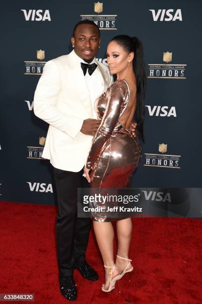 Player LeSean McCoy and Delicia Cordon attend 6th Annual NFL Honors at Wortham Theater Center on February 4, 2017 in Houston, Texas.