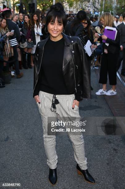 Emmanuelle Chriqui attends designer Rebecca Minkoff's Spring 2017 "See Now, Buy Now" Fashion Show at The Grove on February 4, 2017 in Los Angeles,...