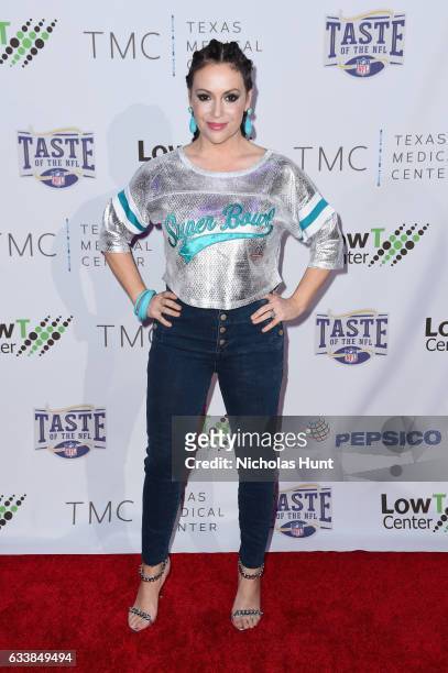 Actress/Founder of Touch by Alyssa Milano, Alyssa Milano attends the Taste Of The NFL 'Party With A Purpose' at Houston University on February 4,...