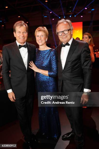 Jan Klatten with his wife Susanne Klatten and Werner E. Klatten attend the German Sports Gala 'Ball des Sports 2017' on February 4, 2017 in...