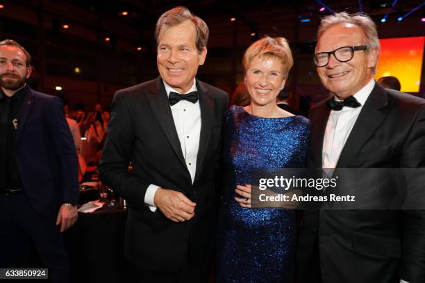 Jan Klatten with his wife Susanne Klatten and Werner E. Klatten attend the German Sports Gala 'Ball des Sports 2017' on February 4, 2017 in...