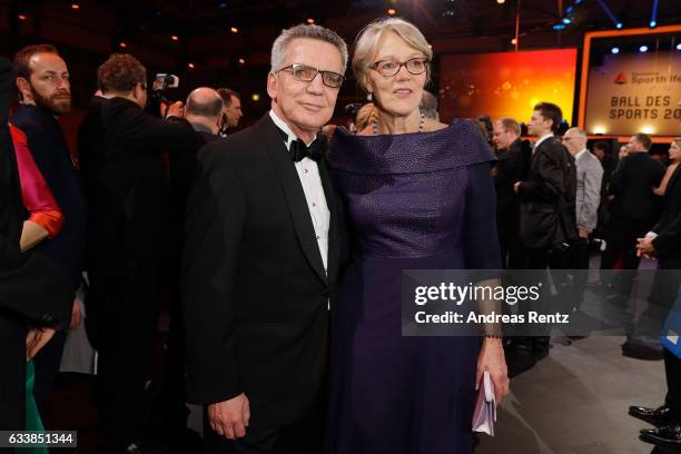 Martina de Maiziere and Thomas de Maiziere attend the German Sports Gala 'Ball des Sports 2017' on February 4, 2017 in Wiesbaden, Germany.