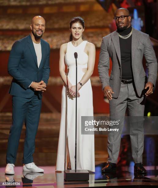 Common, Alexandra Daddario and Von Miller present the AP Offensive Player of the Year presented by Microsoft to Matt Ryan of the Atlanta Falcons...