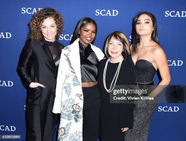 President and founder Paula Wallace poses with Rising Star Award recipients actresses Jude Demorest, Ryan Destiny and Brittany O'Grady during photo...