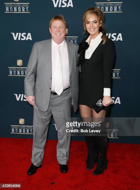 Owner of the Oakland Raiders Mark Davis and model Sandra Taylor attend 6th Annual NFL Honors at Wortham Theater Center on February 4, 2017 in...