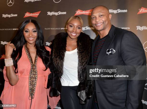 Personalities Cynthia Bailey and NeNe Leakes and former NFL player Eddie George at the Rolling Stone Live: Houston presented by Budweiser and...