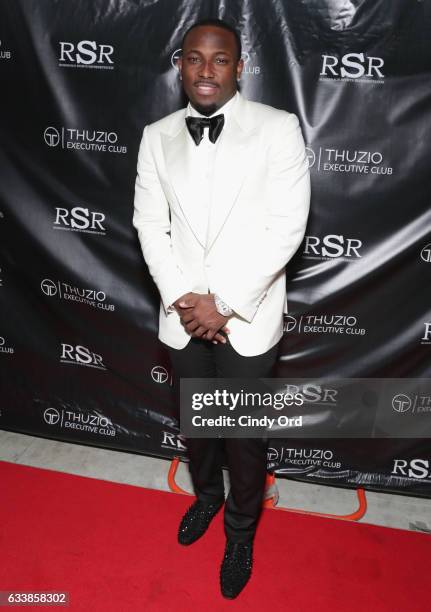 Player LeSean McCoy arrives at the Thuzio Executive Club and Rosenhaus Sports Representation Party at Clutch Bar during Super Bowl Weekend, on...