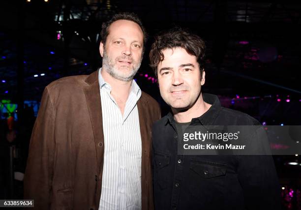 Actors Vince Vaughn and Ron Livingston attend the 2017 DIRECTV NOW Super Saturday Night Concert at Club Nomadic on February 4, 2017 in Houston, Texas.