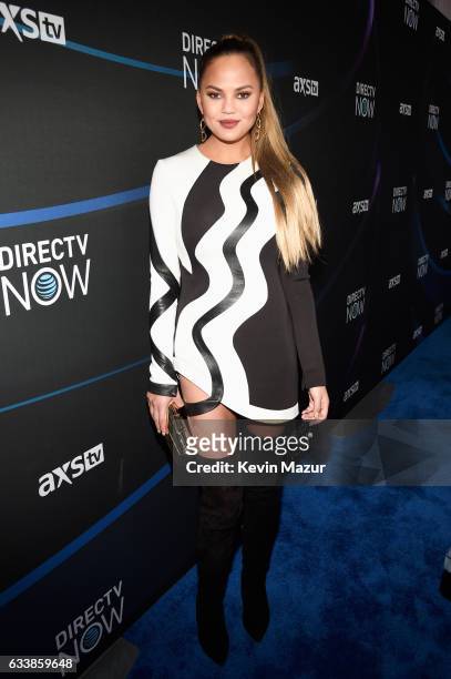 Model Chrissy Teigen attends the 2017 DIRECTV NOW Super Saturday Night Concert at Club Nomadic on February 4, 2017 in Houston, Texas.