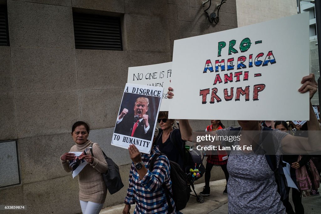 Hong Kongers Protest Against Trump's Immigration Ban