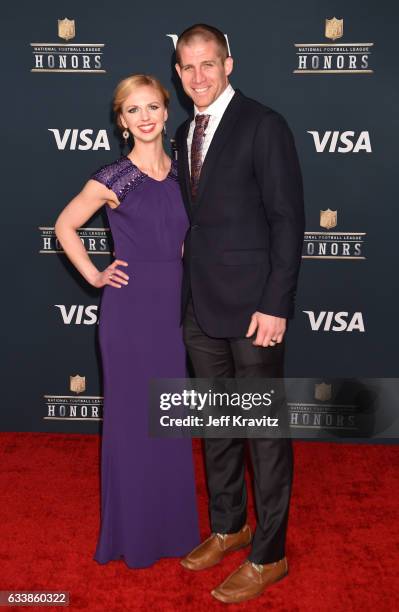 Emily Nelson and NFL player Jordy Nelson attend the 6th Annual NFL Honors at Wortham Theater Center on February 4, 2017 in Houston, Texas.