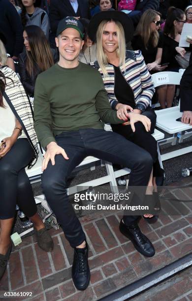 News anchor Jason Kennedy and wife fashion blogger/model Lauren Scruggs attend Rebecca Minkkoff's "See Now, Buy Now" fashion show at The Grove on...