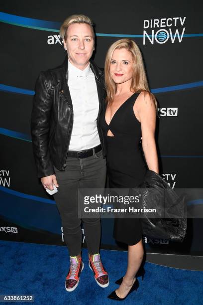 Former U.S. Women's Soccer player Abby Wambach and Glennon Doyle Melton attend the 2017 DIRECTV NOW Super Saturday Night Concert at Club Nomadic on...