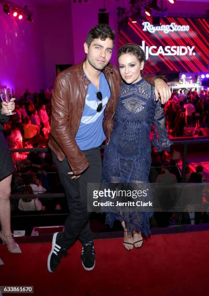 Actors Adrian Grenier and Alyssa Milano at the Rolling Stone Live: Houston presented by Budweiser and Mercedes-Benz on February 4, 2017 in Houston,...