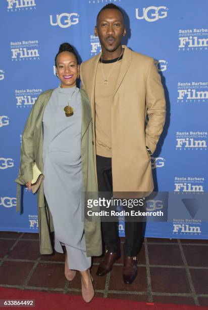 Actor Mahershala Ali and wife Amatus Sami-Karim attend 32nd Santa Barbara International Film Festival - Virtuosos on February 4, 2017 in Santa...