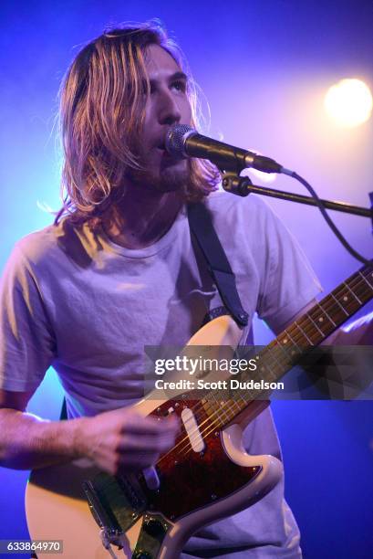 Singer Taylor Hecocks of the band King Shelter performs onstage at The Echo on February 4, 2017 in Los Angeles, California.