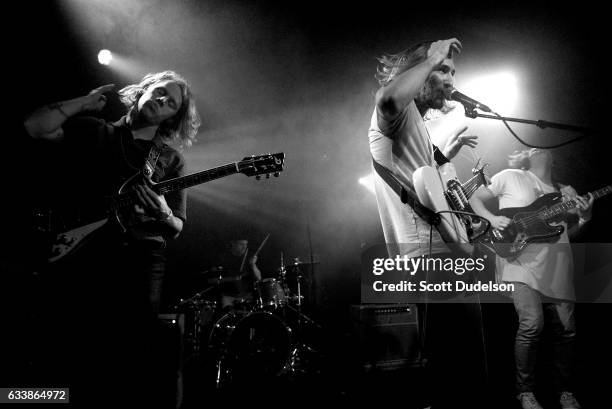 Singer Taylor Hecocks of the band King Shelter performs onstage at The Echo on February 4, 2017 in Los Angeles, California.