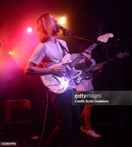 Singer Taylor Hecocks of the band King Shelter performs onstage at The Echo on February 4, 2017 in Los Angeles, California.
