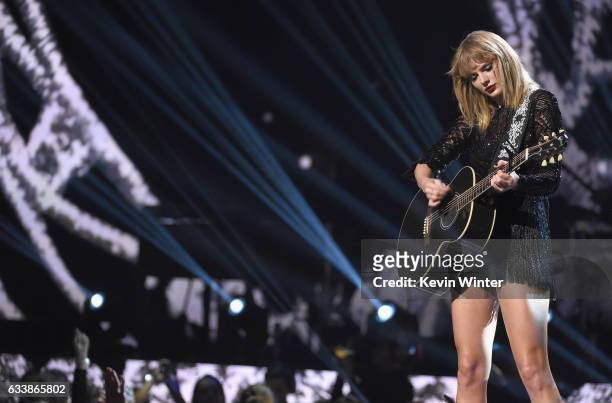 Musician Taylor Swift performs onstage during the 2017 DIRECTV NOW Super Saturday Night Concert at Club Nomadic on February 4, 2017 in Houston, Texas.