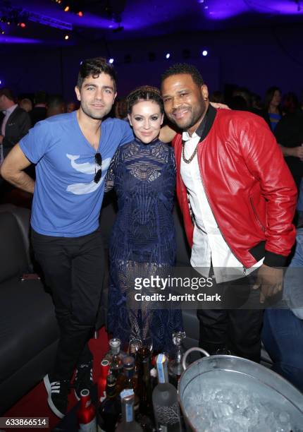 Actors Adrian Grenier, Alyssa Milano, and Anthony Anderson at the Rolling Stone Live: Houston presented by Budweiser and Mercedes-Benz on February 4,...
