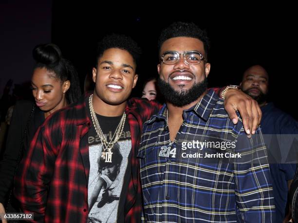 Players Sterling Shepard and Ezekiel Elliott at the Rolling Stone Live: Houston presented by Budweiser and Mercedes-Benz on February 4, 2017 in...
