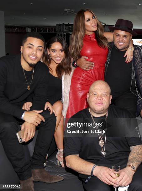 Byron Rideau, Mariah Houghton, singers Adrienne Bailon and Israel Houghton, and Roc Nation's Shawn Pecas at the Rolling Stone Live: Houston presented...