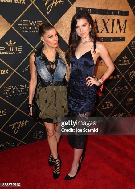 Singer Fergie and actress Maya Henry attend The MAXIM Super Bowl 2017, presented by Thomas J. Henry and produced by Karma International, at the Smart...