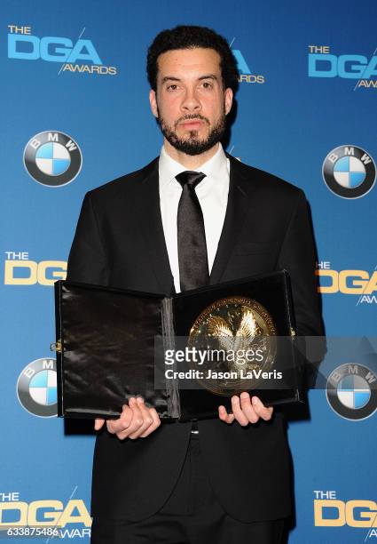 Director Ezra Edelman poses in the press room at the 69th annual Directors Guild of America Awards at The Beverly Hilton Hotel on February 4, 2017 in...