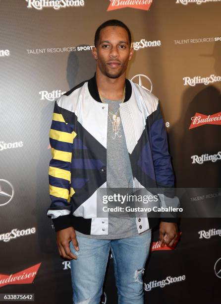 Player Victor Cruz at the Rolling Stone Live: Houston presented by Budweiser and Mercedes-Benz on February 4, 2017 in Houston, Texas. Produced in...