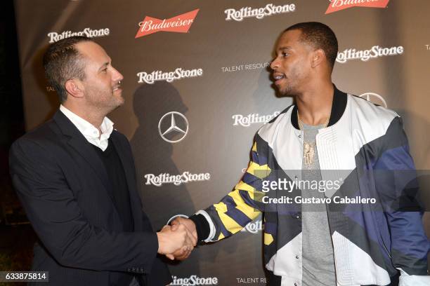 Co-founder of Talent Resources Sports, David Spencer and NFL player Victor Cruz at the Rolling Stone Live: Houston presented by Budweiser and...