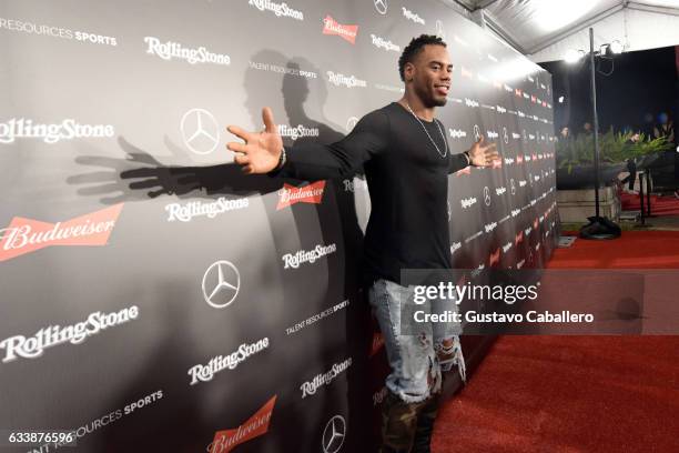 Player Rashad Jennings at the Rolling Stone Live: Houston presented by Budweiser and Mercedes-Benz on February 4, 2017 in Houston, Texas. Produced in...