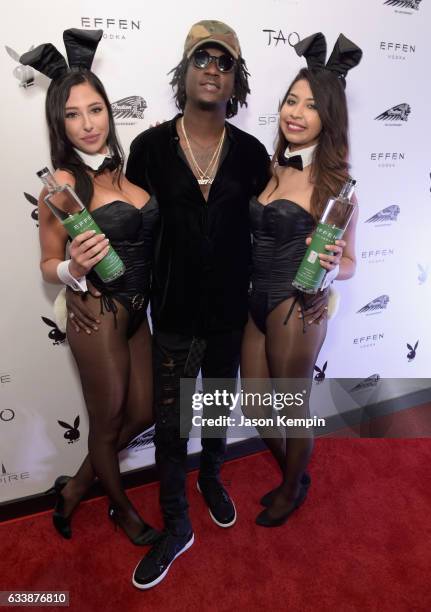 Artist K Camp celebrates with EFFEN Vodka at the Playboy party with TAO at Spire Nightclub on February 4, 2017 in Houston, Texas.