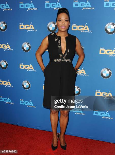 Actress Aisha Tyler attends the 69th annual Directors Guild of America Awards at The Beverly Hilton Hotel on February 4, 2017 in Beverly Hills,...