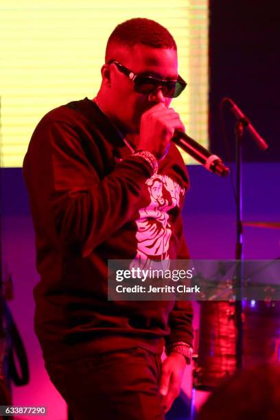 Rapper Nas performs at the Rolling Stone Live: Houston presented by Budweiser and Mercedes-Benz on February 4, 2017 in Houston, Texas. Produced in...