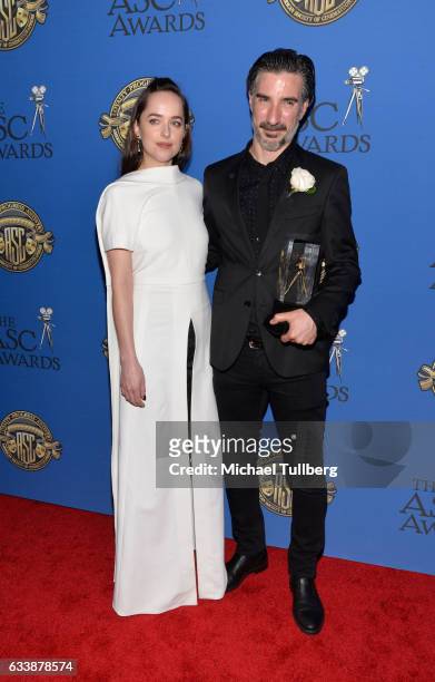 Actress Dakota Johnson and cinematographer Gorka Gomez Andreu attend the 31st Annual American Society Of Cinematographers Awards at The Ray Dolby...