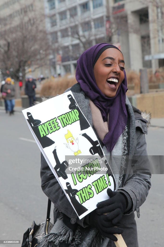 Protest against Islamophobia and President Trump's travel ban on Muslims