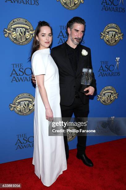 Actress Dakota Johnson and cinematographer Gorka Gomez Andreu attend the 31st Annual American Society of Cinematographers Awards at The Ray Dolby...